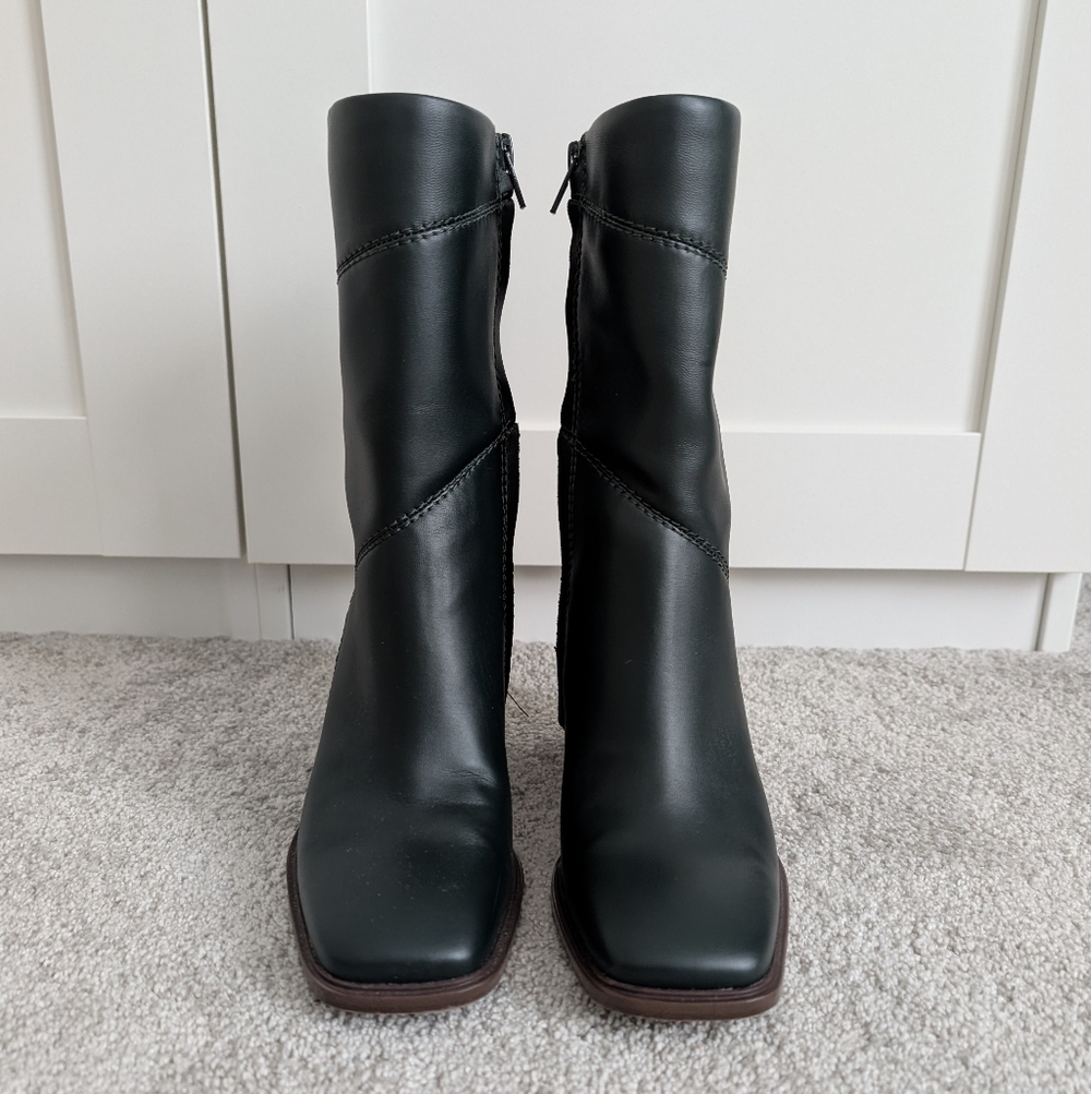Franco Sarto Green Stormy Mid Calf Heeled Boots 6.5M - Picture 2 of 9